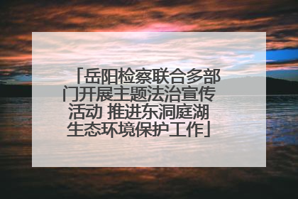 岳阳检察联合多部门开展主题法治宣传活动 推进东洞庭湖生态环境保护工作