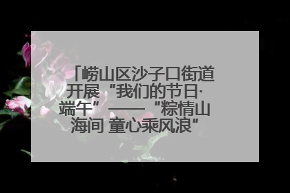 崂山区沙子口街道开展“我们的节日·端午”——“粽情山海间 童心乘风浪”文明实践活动