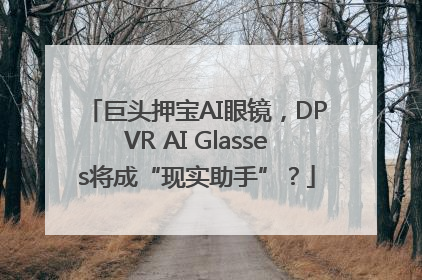 巨头押宝AI眼镜，DPVR AI Glasses将成“现实助手”？