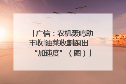 广信:农机轰鸣助丰收 油菜收割跑出“加速度”(图)