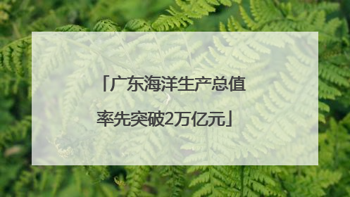 广东海洋生产总值率先突破2万亿元