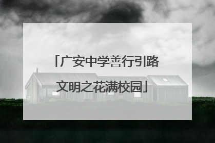 广安中学善行引路 文明之花满校园