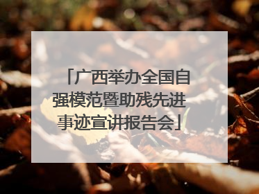 广西举办全国自强模范暨助残先进事迹宣讲报告会