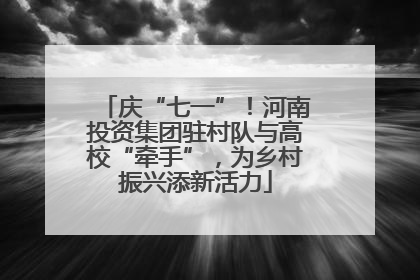 庆“七一”！河南投资集团驻村队与高校“牵手”，为乡村振兴添新活力