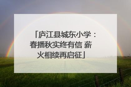庐江县城东小学：春播秋实终有信 薪火相续再启征