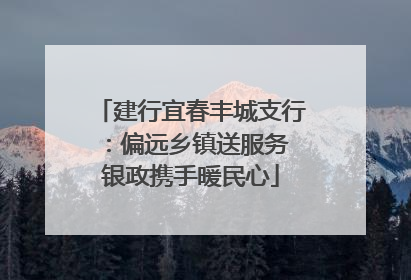 建行宜春丰城支行：偏远乡镇送服务 银政携手暖民心