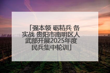 强本领 砺精兵 备实战 贵阳市南明区人武部开展2025年度民兵集中轮训