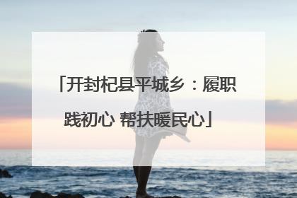 开封杞县平城乡：履职践初心 帮扶暖民心