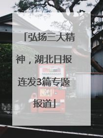 弘扬三大精神，湖北日报连发3篇专题报道