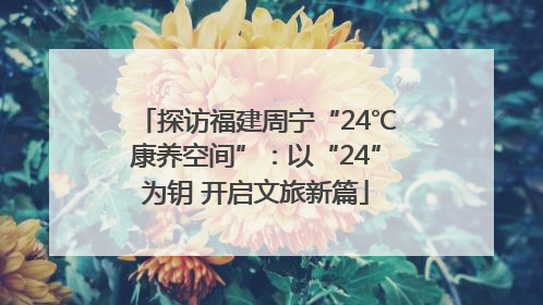探访福建周宁“24℃康养空间”：以“24”为钥 开启文旅新篇