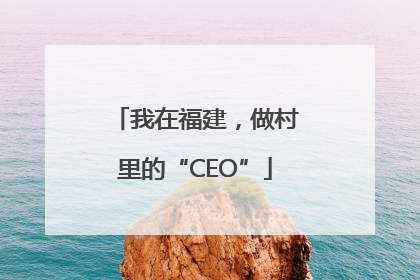 我在福建，做村里的“CEO”