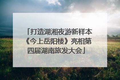 打造湖湘夜游新样本《今上岳阳楼》亮相第四届湖南旅发大会