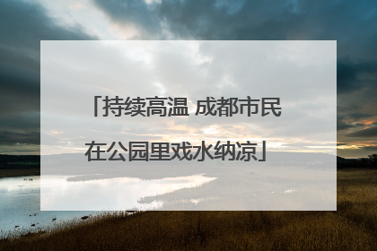 持续高温 成都市民在公园里戏水纳凉