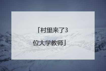 村里来了3位大学教师