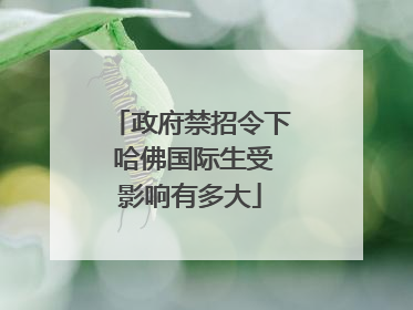 政府禁招令下 哈佛国际生受影响有多大