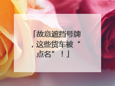 故意遮挡号牌，这些货车被“点名”！