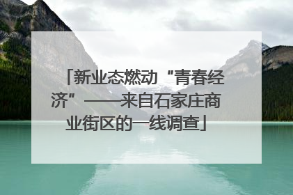 新业态燃动“青春经济”——来自石家庄商业街区的一线调查