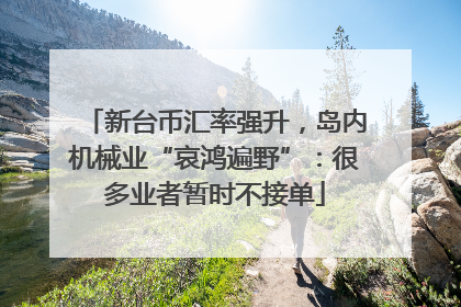 新台币汇率强升，岛内机械业“哀鸿遍野”：很多业者暂时不接单