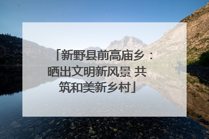 新野县前高庙乡：晒出文明新风景 共筑和美新乡村