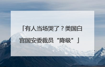 有人当场哭了？美国白宫国安委裁员“降级”