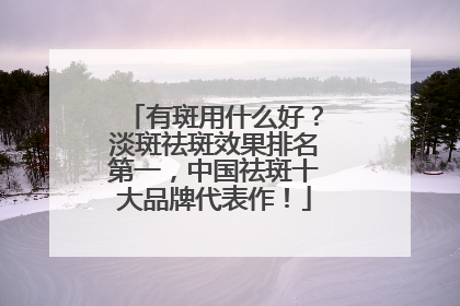 有斑用什么好？淡斑祛斑效果排名第一，中国祛斑十大品牌代表作！
