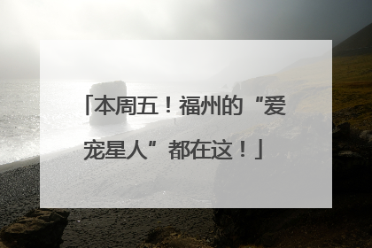 本周五！福州的“爱宠星人”都在这！