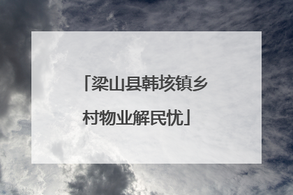 梁山县韩垓镇乡村物业解民忧