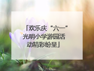 欢乐庆“六一” 光明小学游园活动精彩纷呈
