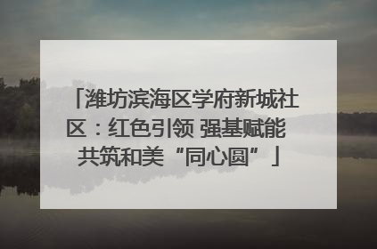 潍坊滨海区学府新城社区：红色引领 强基赋能 共筑和美“同心圆”