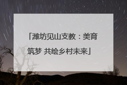 潍坊见山支教：美育筑梦 共绘乡村未来