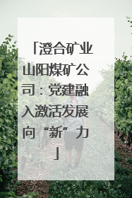 澄合矿业山阳煤矿公司：党建融入激活发展向“新”力