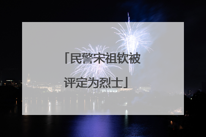 民警宋祖钦被评定为烈士
