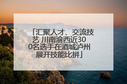 汇聚人才、交流技艺 川南渝西近300名选手在酒城泸州展开技能比拼