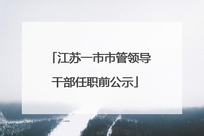 江苏一市市管领导干部任职前公示
