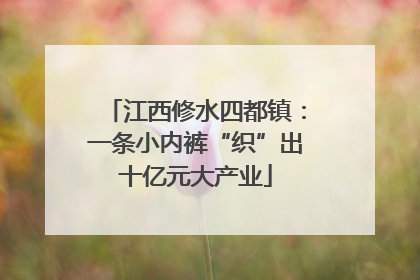 江西修水四都镇：一条小内裤“织”出十亿元大产业