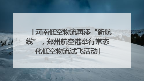 河南低空物流再添“新航线”，郑州航空港举行常态化低空物流试飞活动
