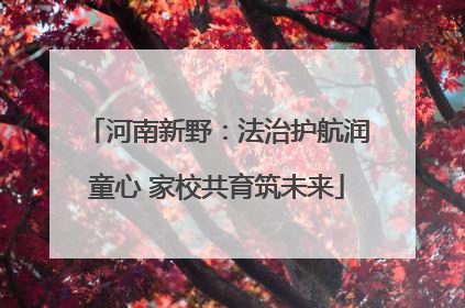 河南新野：法治护航润童心 家校共育筑未来