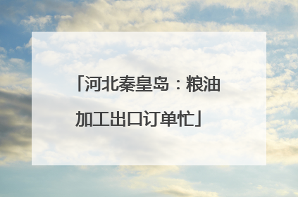 河北秦皇岛：粮油加工出口订单忙