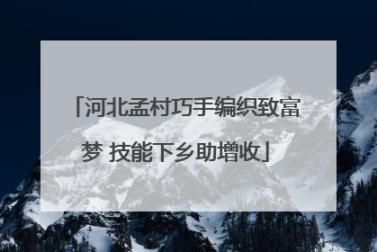 河北孟村巧手编织致富梦 技能下乡助增收