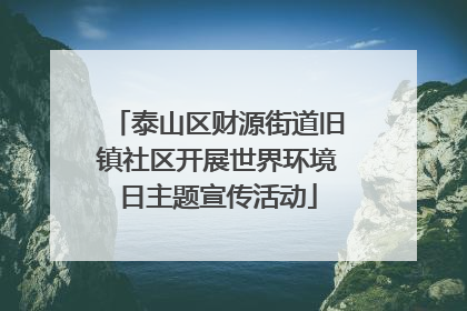 泰山区财源街道旧镇社区开展世界环境日主题宣传活动