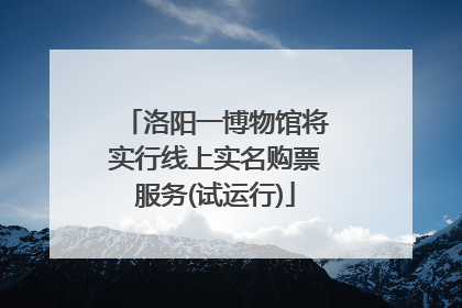 洛阳一博物馆将实行线上实名购票服务(试运行)