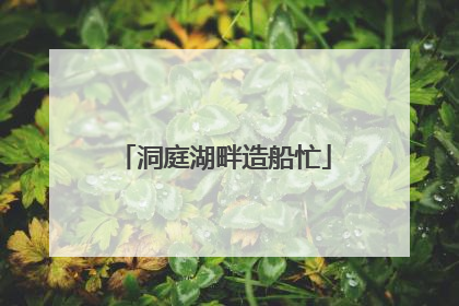 洞庭湖畔造船忙