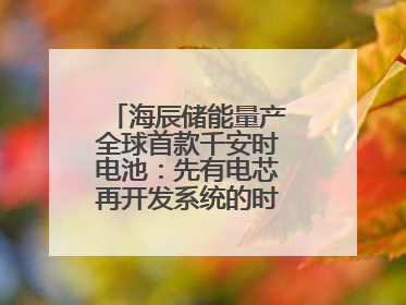 海辰储能量产全球首款千安时电池：先有电芯再开发系统的时代已成过去