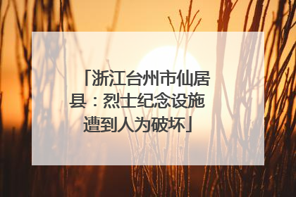 浙江台州市仙居县：烈士纪念设施遭到人为破坏
