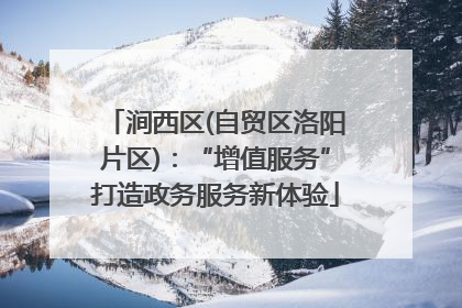 涧西区(自贸区洛阳片区)：“增值服务”打造政务服务新体验