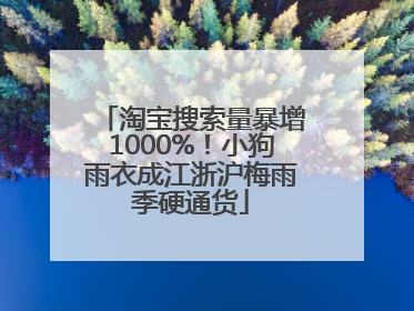 淘宝搜索量暴增1000%！小狗雨衣成江浙沪梅雨季硬通货