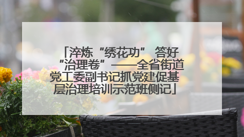 淬炼“绣花功” 答好“治理卷”——全省街道党工委副书记抓党建促基层治理培训示范班侧记