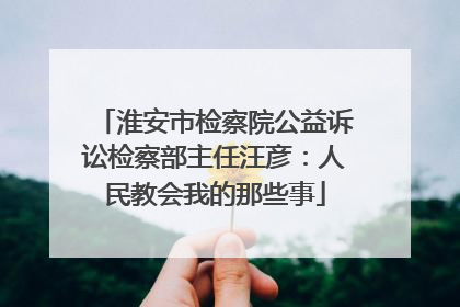淮安市检察院公益诉讼检察部主任汪彦：人民教会我的那些事