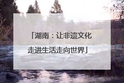 湖南：让非遗文化走进生活走向世界