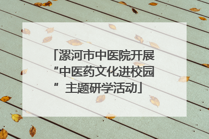 漯河市中医院开展“中医药文化进校园”主题研学活动